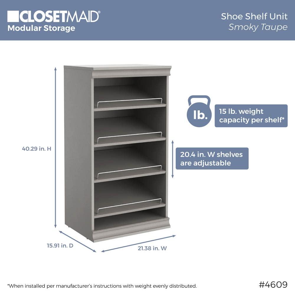 Modular Storage 21.38" W Shoe Shelf Unit with 4 Shelves