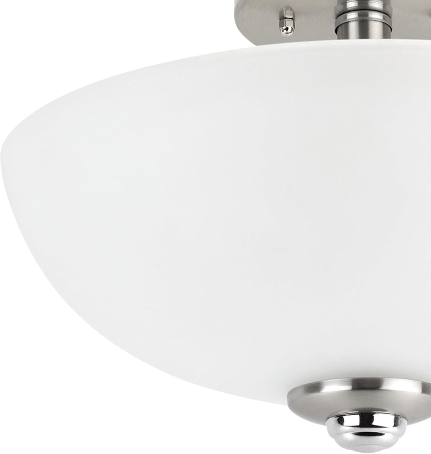 Globe Electric Hudson 8.25 in. H X 13 in. W X 13 in. L Brushed Nickel Ceiling Light