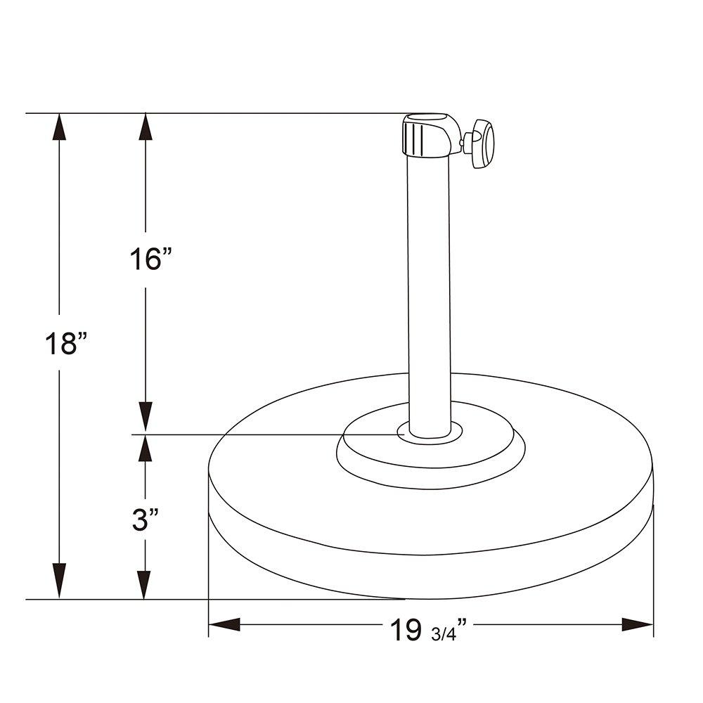 California Umbrella 50LBS Umbrella Base with Steel Cover with Concrete Bronze