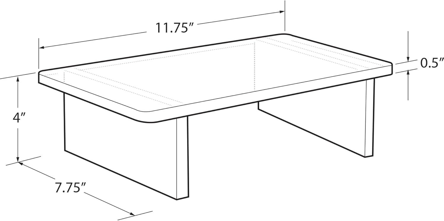 Clear Acrylic Desktop Monitor Stand with Rubber Bumpers