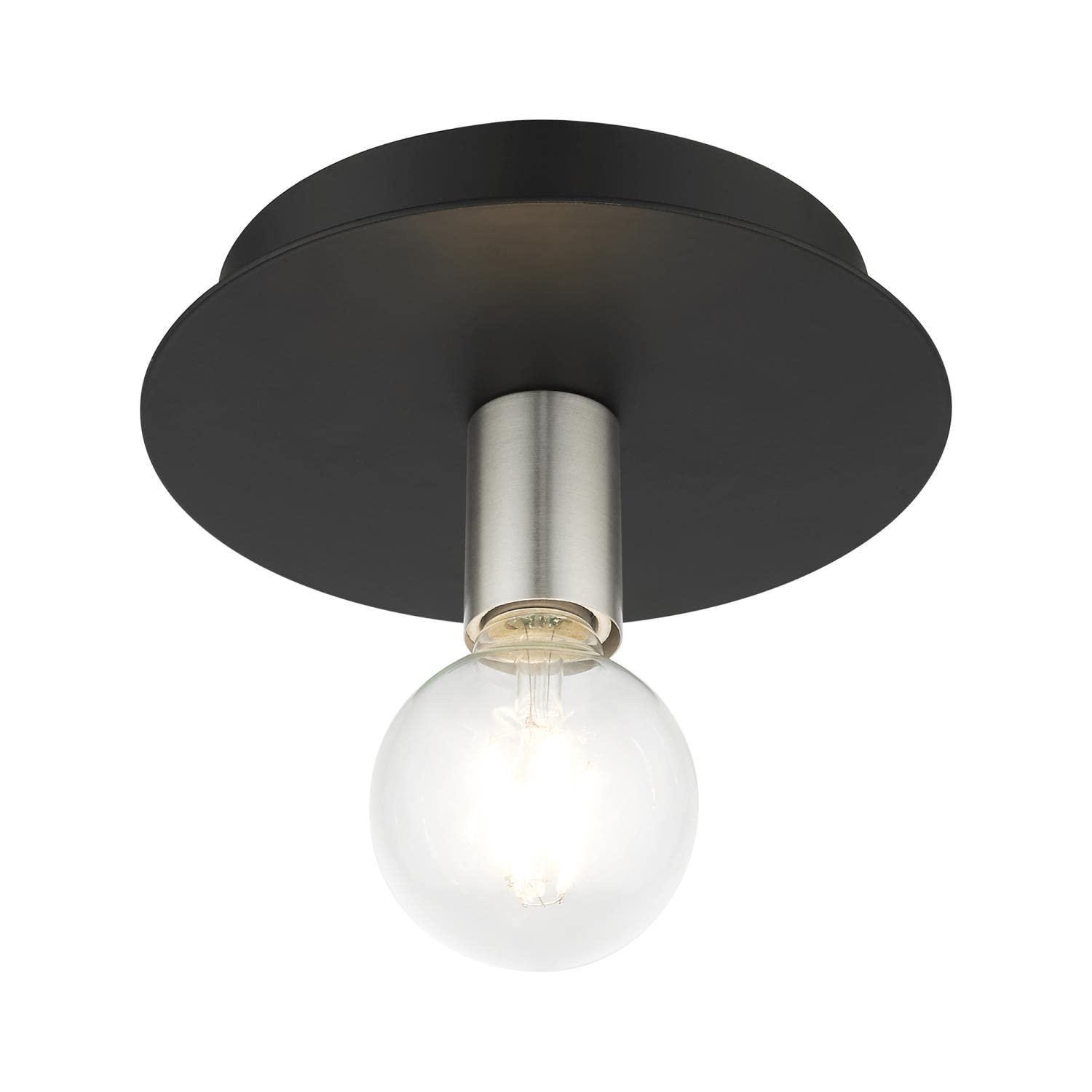 Livex Lighting Hillview 1 - Light Flush Mount in Black