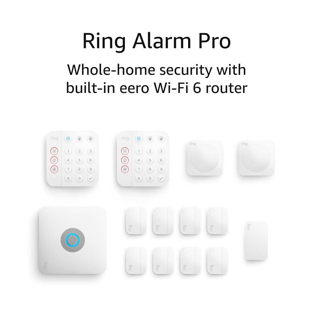 White Battery-Operated Whole-Home Security System with Wi-Fi 6 Router