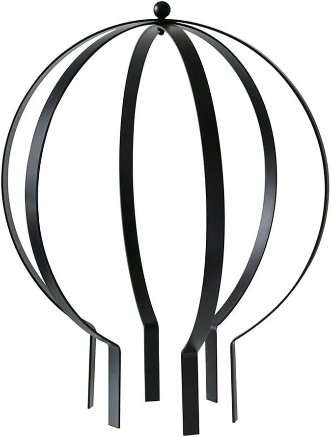 DÉCOR WOW Garden Orb Ornament, Small Obelisk Trellis, 19.5"H x 16" W, Metal, Black