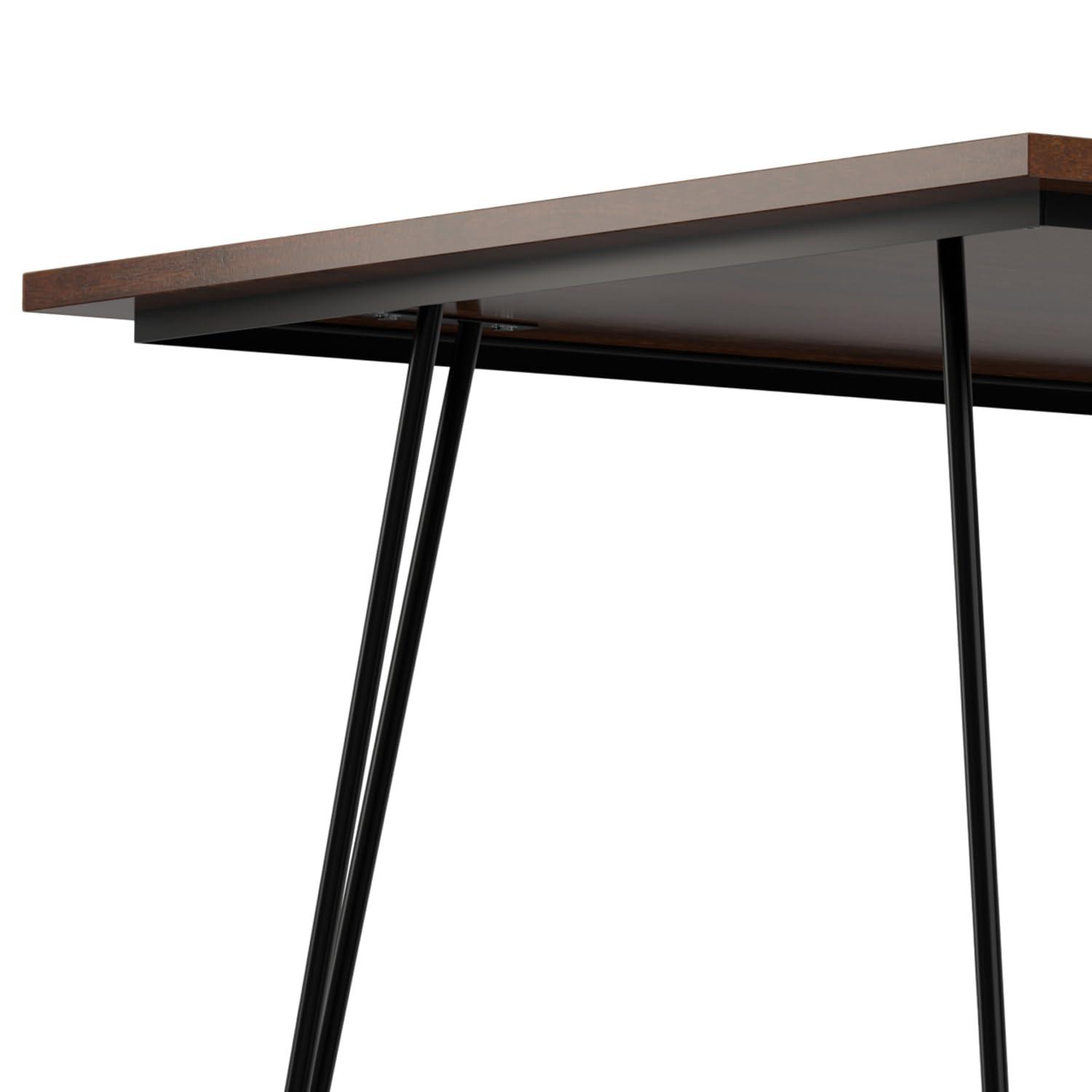 Hunter Solid Wood Top Metal Base Dining Table