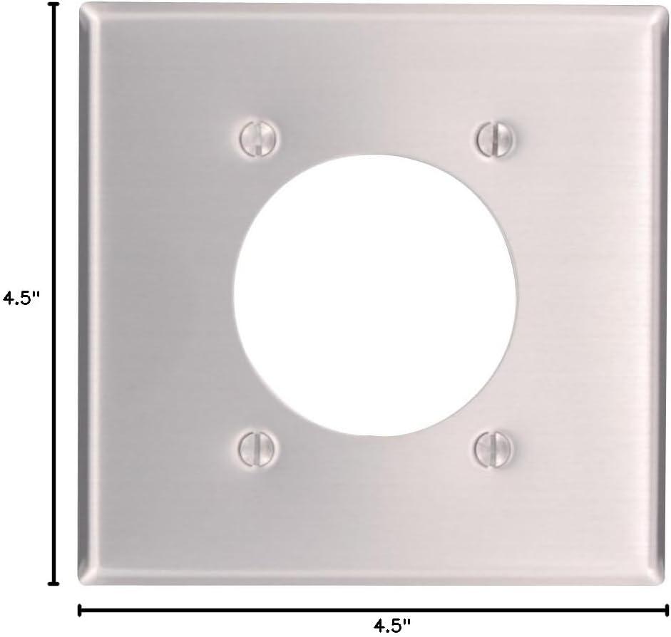 Leviton Silver 2-Gang Aluminum Square Wall Plate