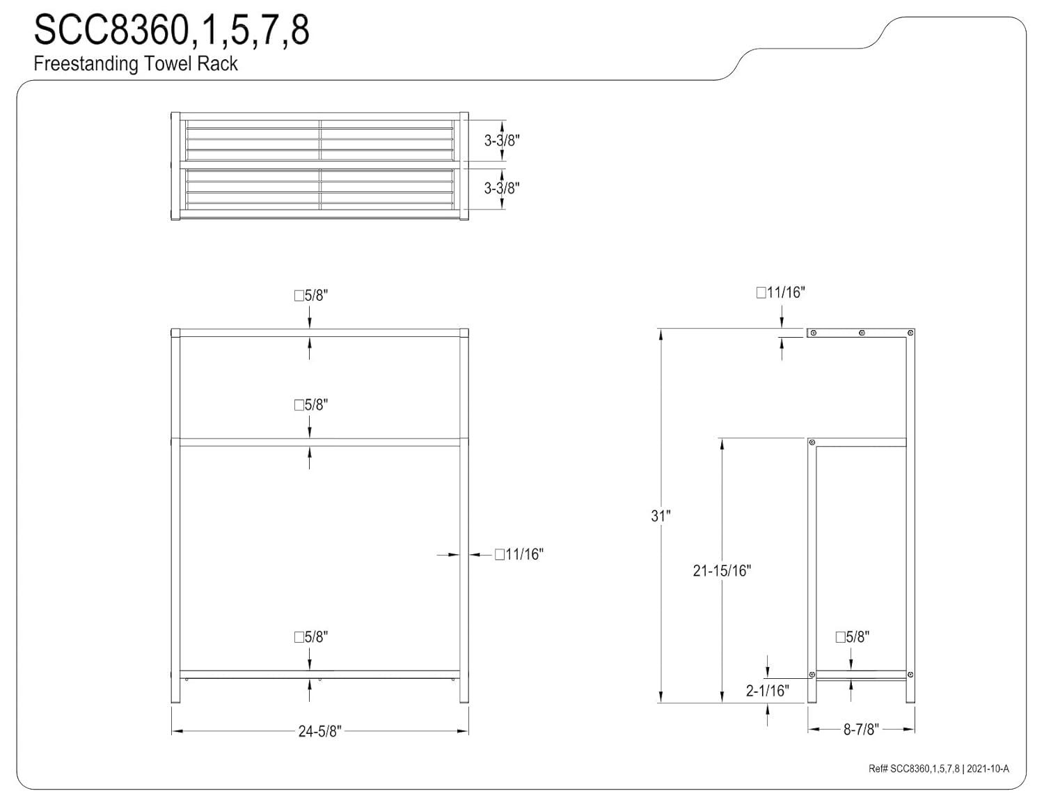 Kingston Brass SCC8360 Kingston Brass Edenscape Freestanding Towel Rack