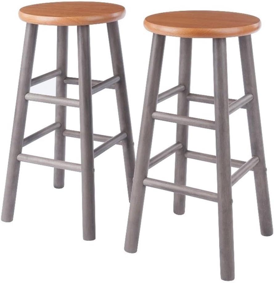 2pc 24" Huxton Counter Height Barstools Gray/Teak - Winsome