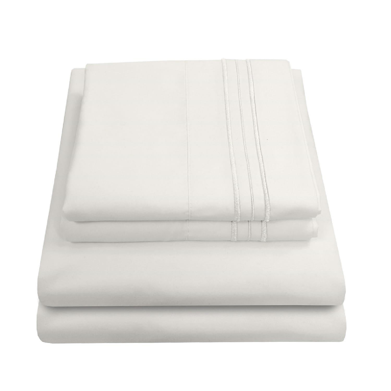 Sweet Home Collection Luxurious Classic Soft Solid 1800 Series Microfiber Sheet Set, Various Colors and Sizes