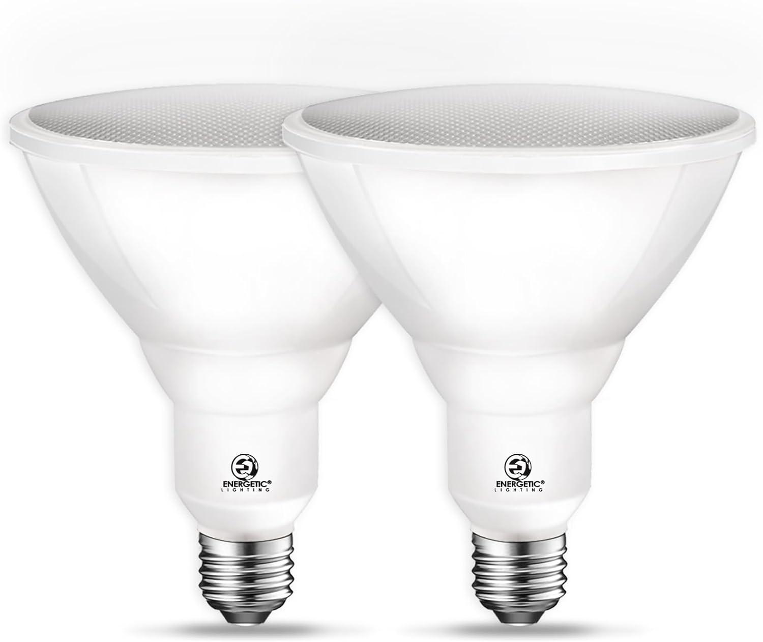 Energetic LED Flood PAR38 Light Bulb, 5000K Daylight, 90W Equivalent, Efficient 11W, Wet Rated, 900 Lumens, Medium Base, Non-Dimmable, 2 Pack