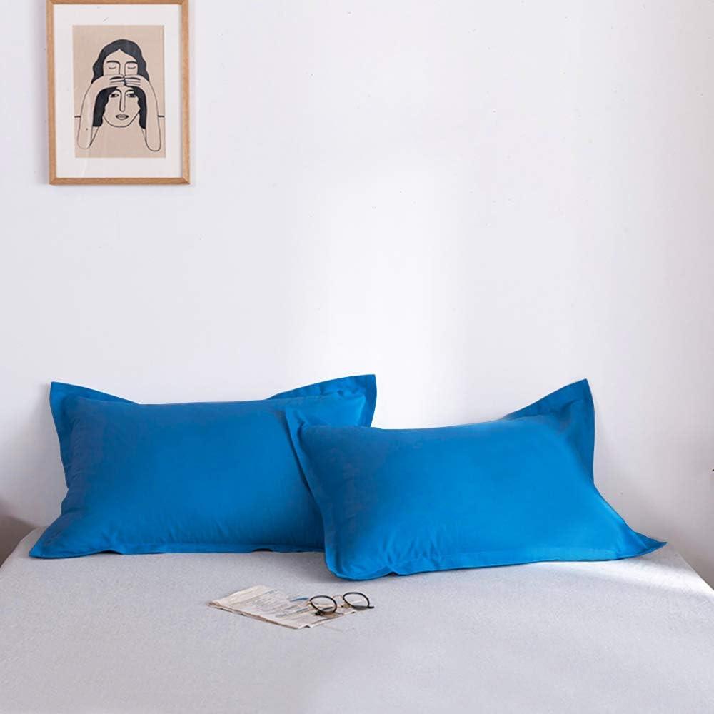 Mellanni Pillow Shams Set of 2, Decorative Pillow Cases with 2" Flange, Standard, Royal Blue