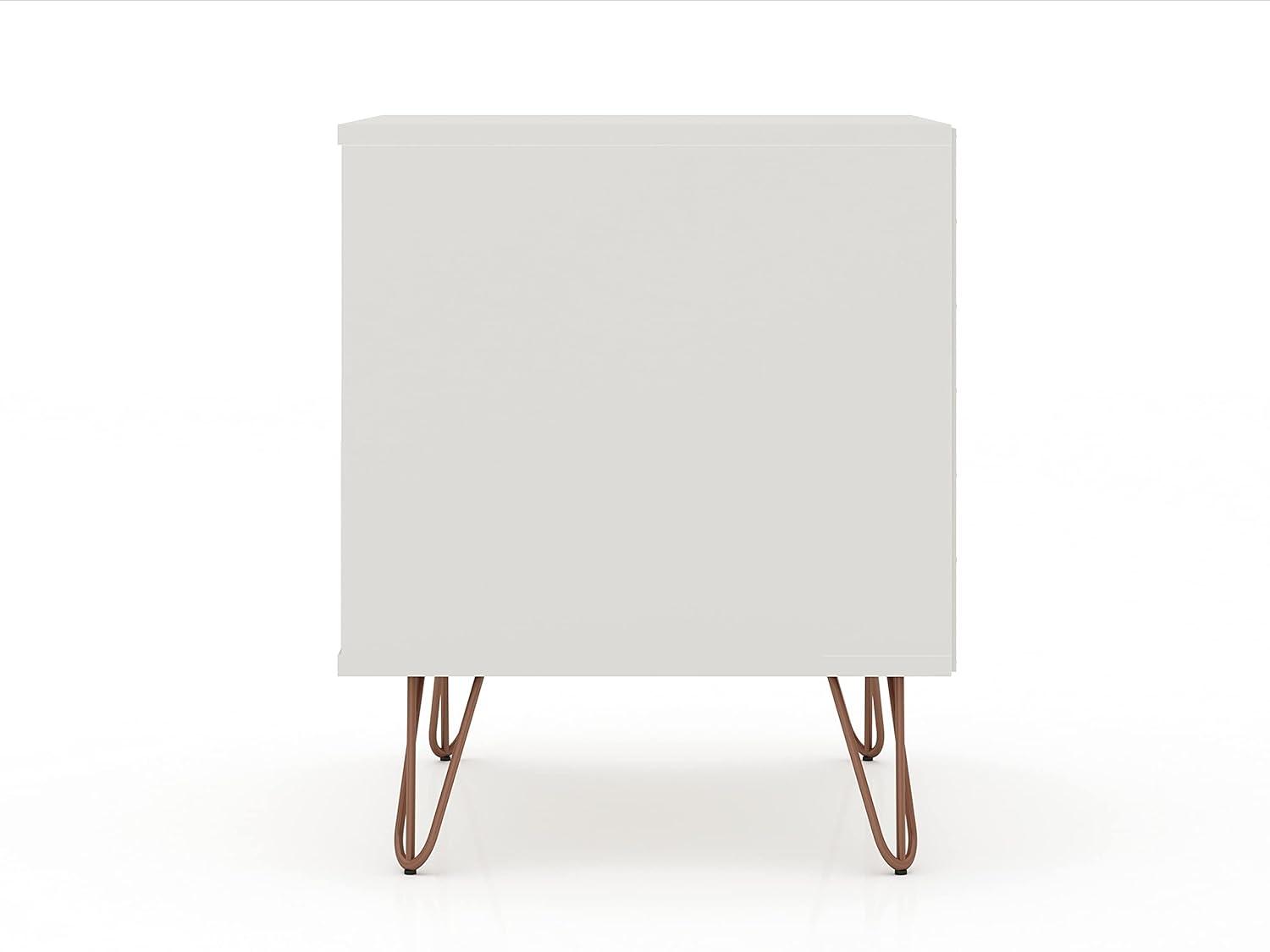 Set of 2 Rockefeller 2 Drawer Nightstands - Manhattan Comfort