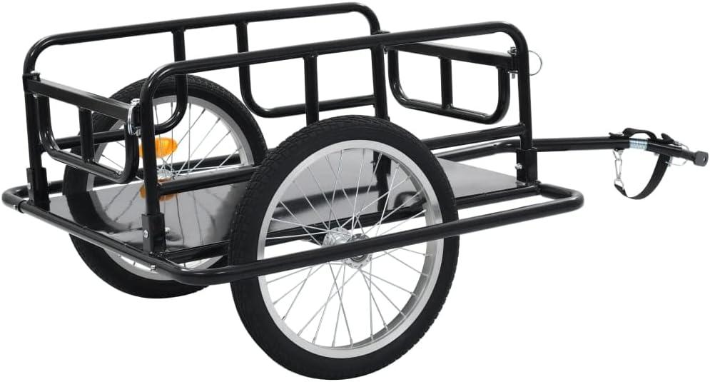 vidaXL Bike Trailer 51.2"x28.7"x19.1" Steel Black