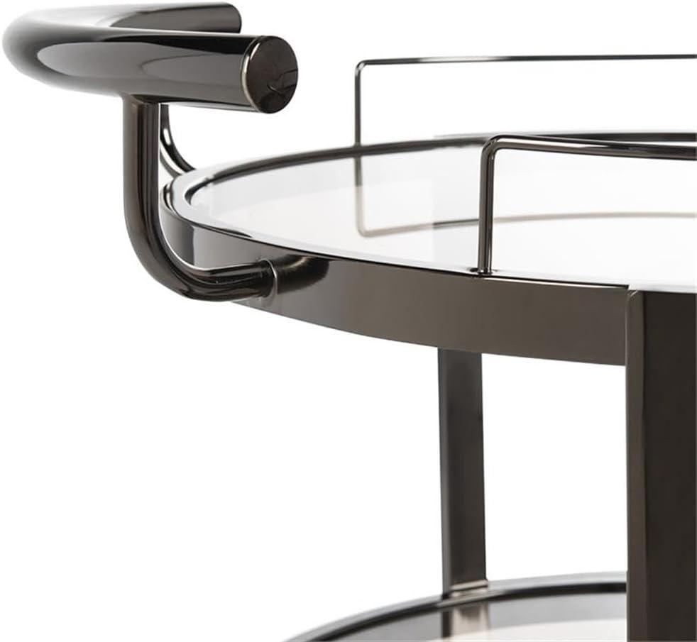 Rio 3 Tier Round Bar Cart - BCT8002B - Black Nickel/Tea - Safavieh