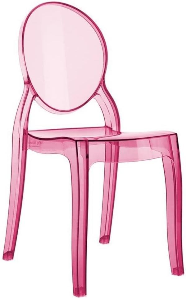 Modern Elizabeth Transparent Pink Polycarbonate Kids Dining Chair