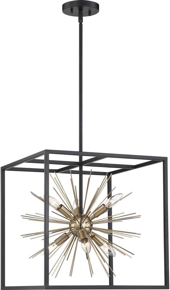 Nuvo 60/6730 Spirefly 6 Light Pendant Fixture,Matte Black