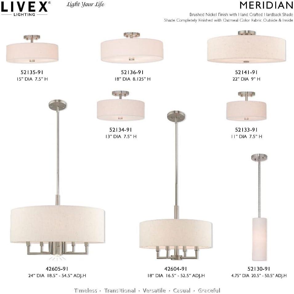 Livex Lighting Meridian 4 - Light Semi-Flush Mount in  Brushed Nickel