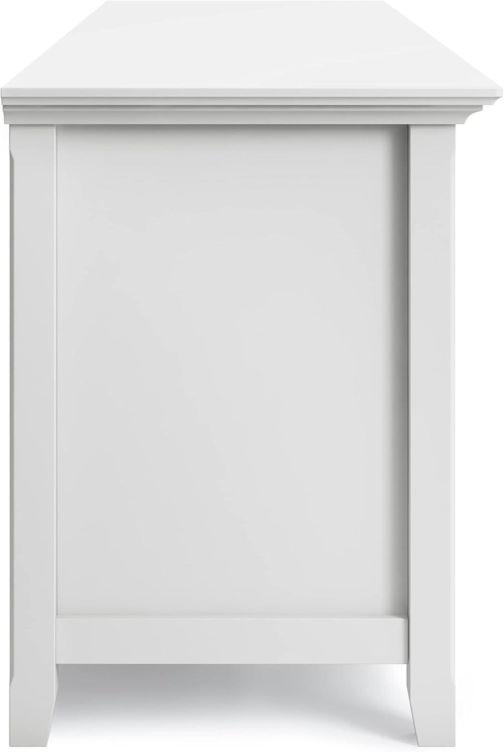 Simpli Home Amherst 72"W Solid Wood TV Stand for TVs up to 80" with Adjustable Shelves