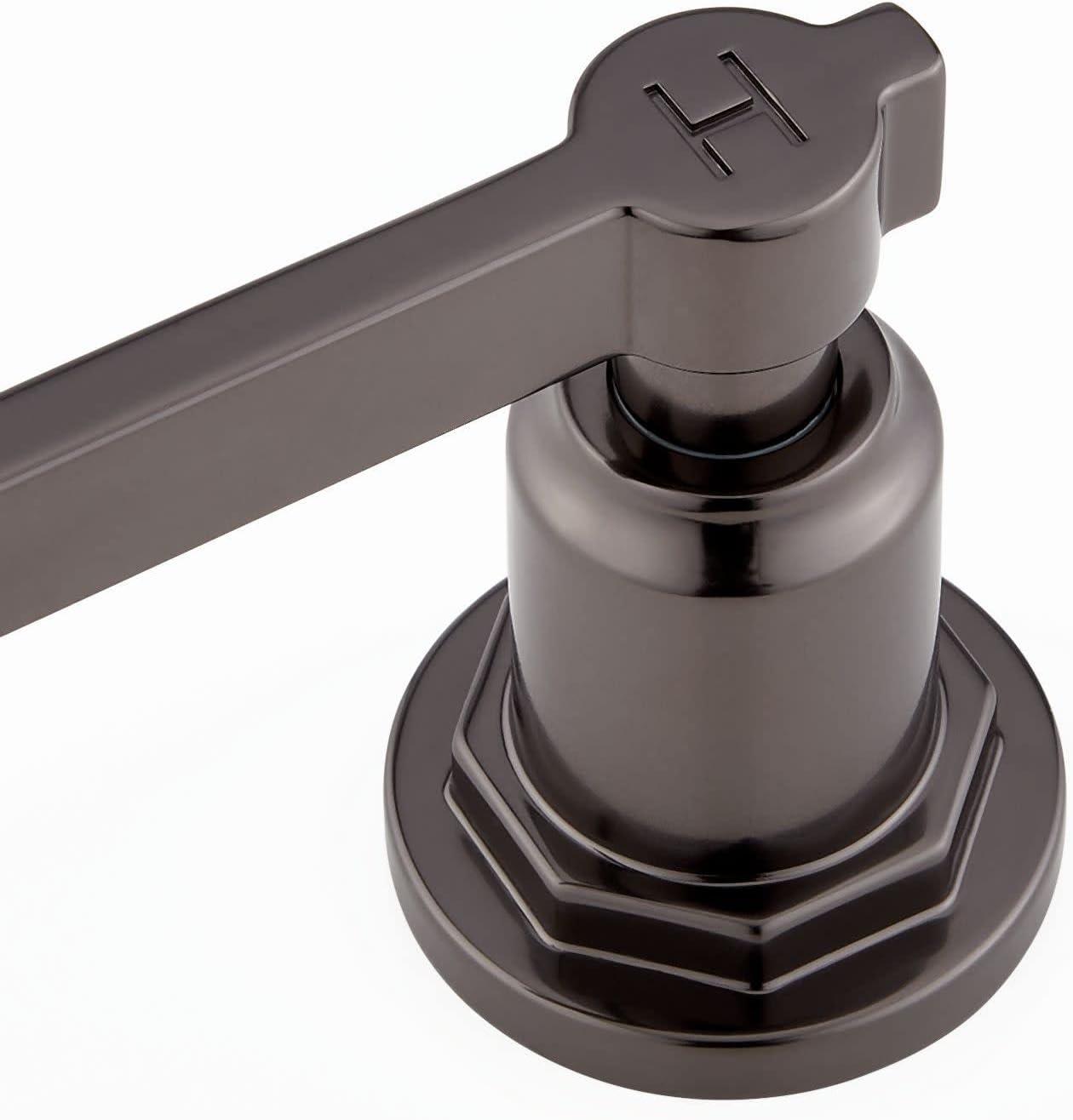 Greyfield 1.2 GPM Widespread Bathroom Faucet with Metal Lever Handles and Pop-Up Drain Assembly