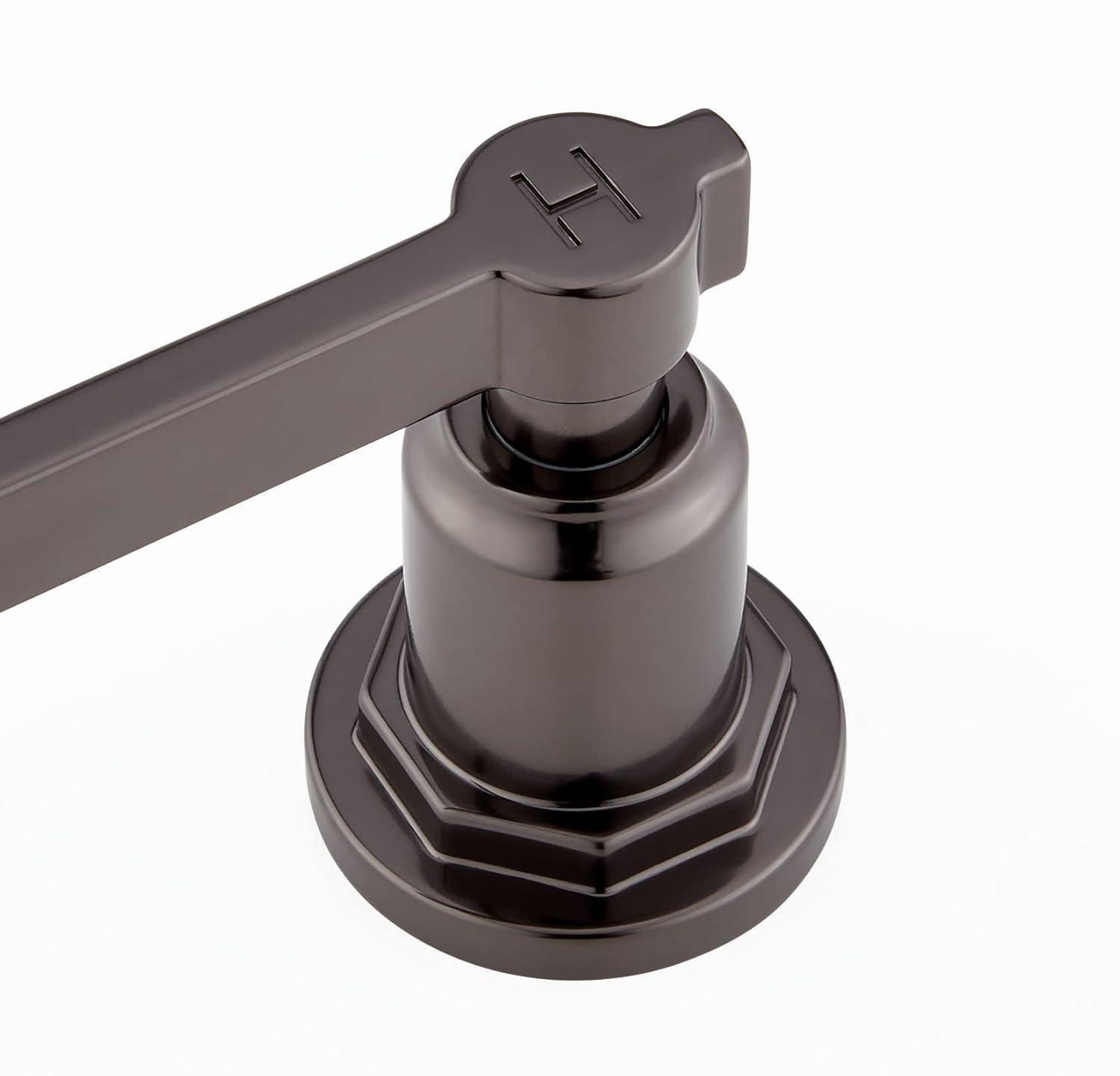 Greyfield 1.2 GPM Widespread Bathroom Faucet with Metal Lever Handles and Pop-Up Drain Assembly