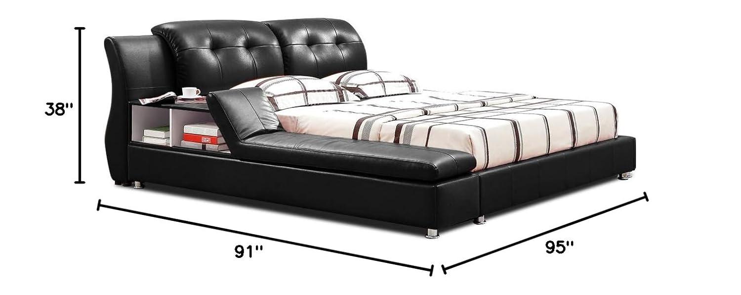 Orren Ellis Muski Vegan Leather Sleigh Bed