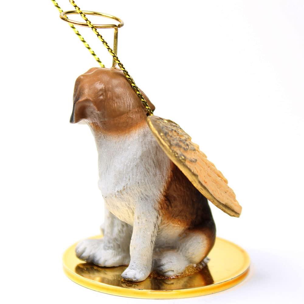 Beagle Angel Ornament with Gold Wings and Halo