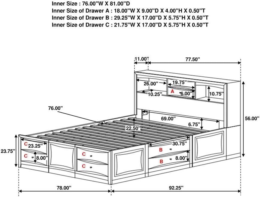 Phoenix 10-drawer Eastern King Bed Deep Cappuccino