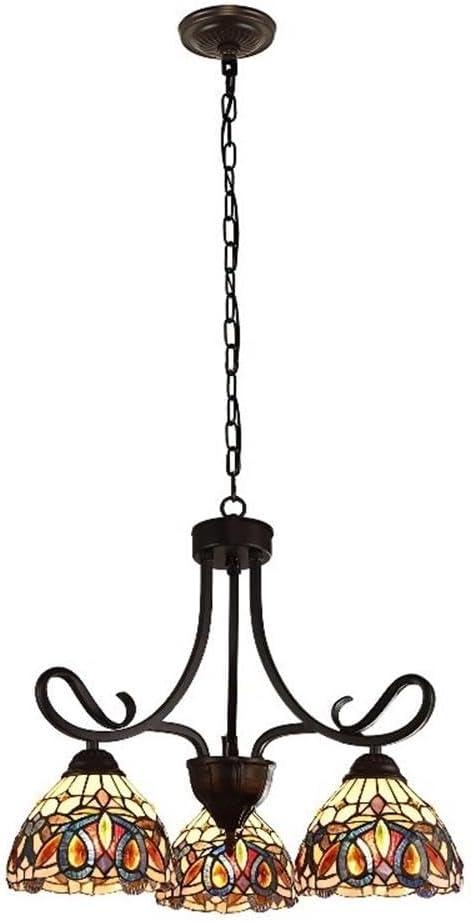 Radiance Goods Victorian Tiffany-Style Dark Bronze 3 Light Mini Chandelier 22" Wide