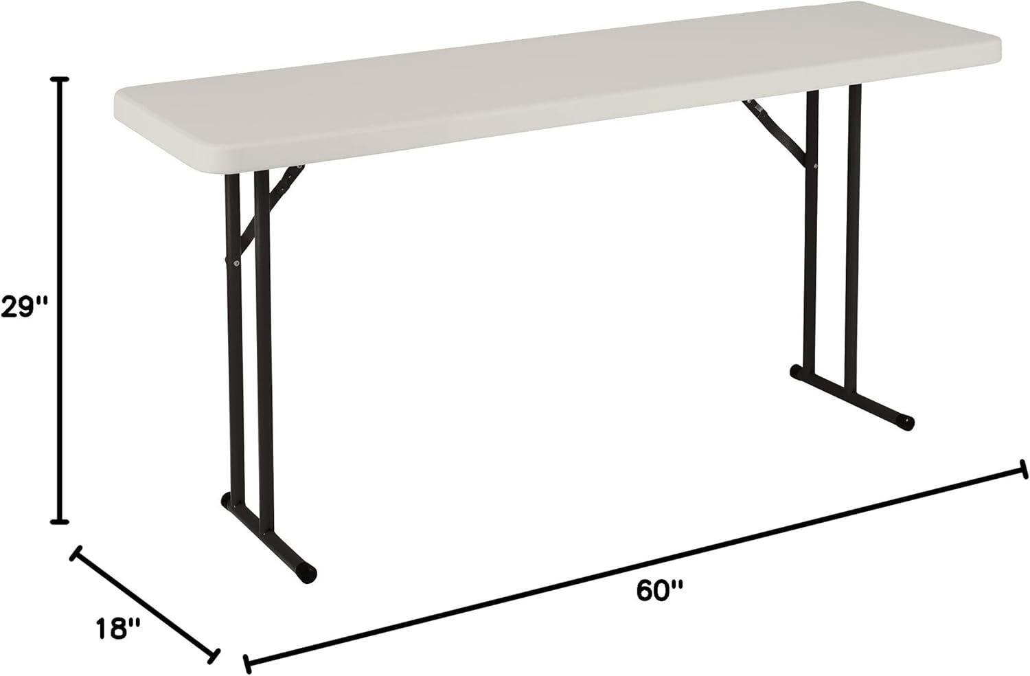 Norwood Commercial Furniture 5 ft Multipurpose Indoor Outdoor Heavy Duty Portable Blow Molded Plastic Folding Training Seminar Table 18" W x 60" L Gray