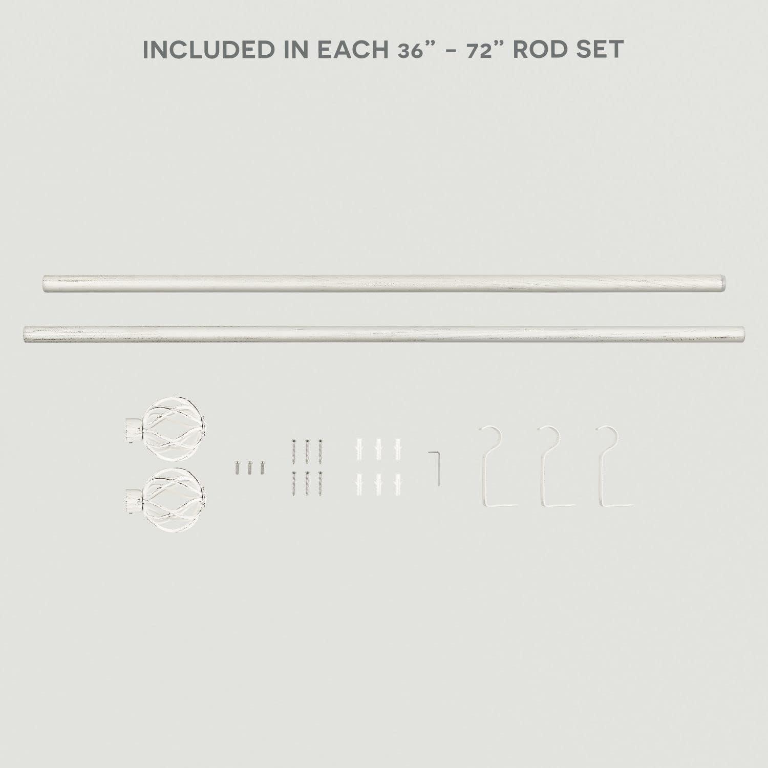 Red Barrel Studio® Exclusive Home Ogee 1" Curtain Rod and Coordinating Finial Set, Adjustable
