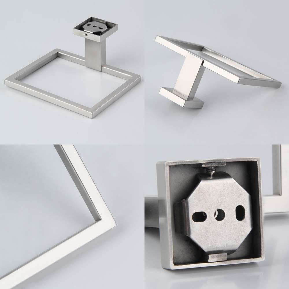 GERZ Bathroom Hardware Accessories Sets Brushed SUS304 Stainless Steel Bath Shower Set 2-Pieces (Toilet Paper Holder Towel Ring) Contemporary Style JG1956-2LS