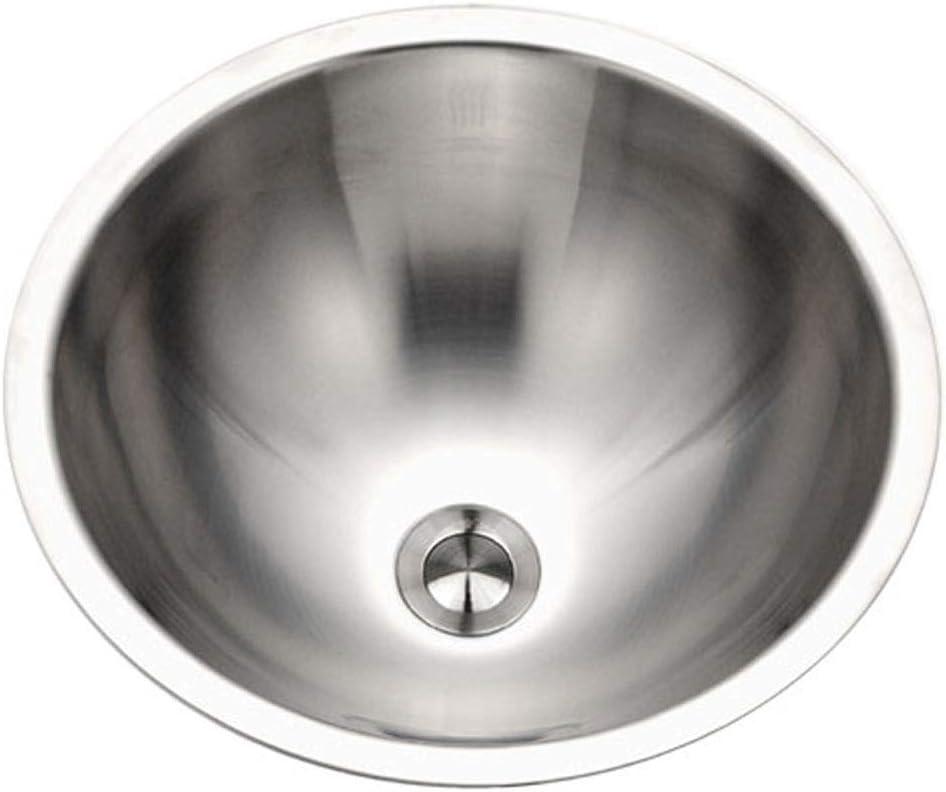 Houzer Club 16.75'' Lustrous Satin Stainless Steel Metal Circular Bathroom Sink