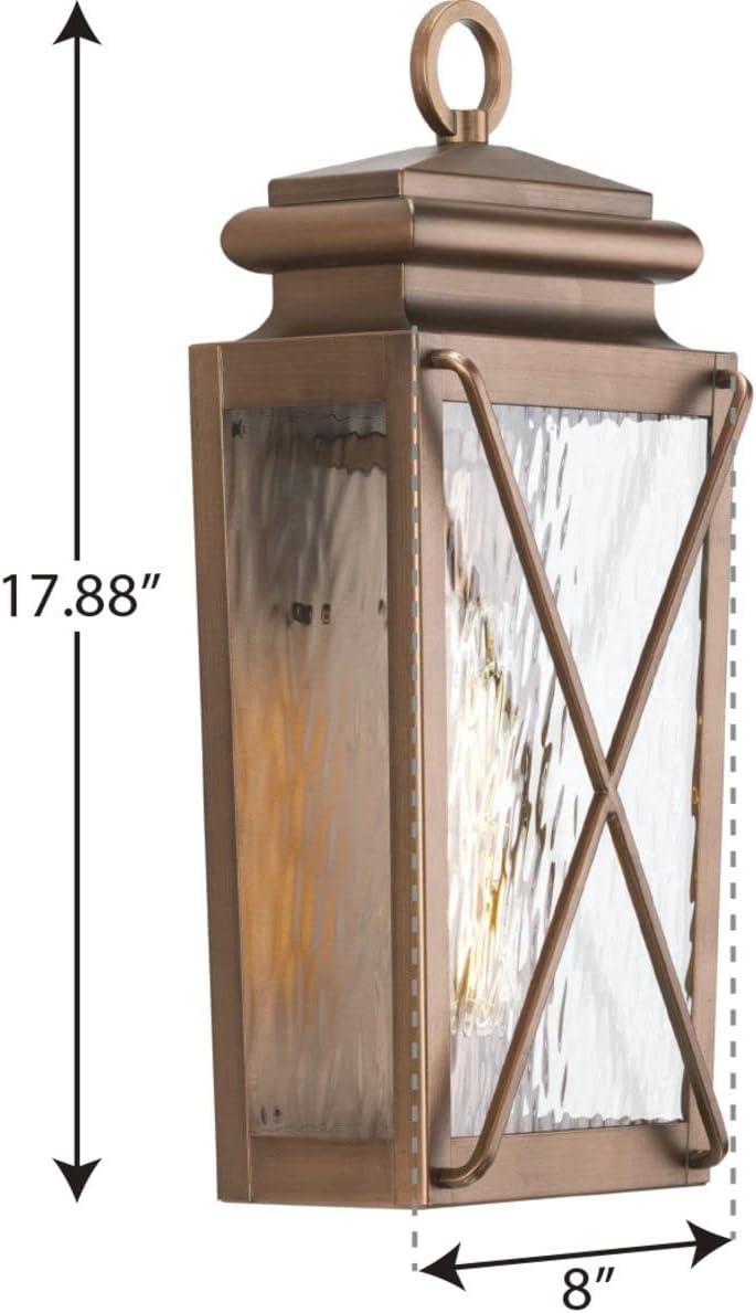 Antique Copper Dimmable Outdoor Wall Lantern with Water Glass