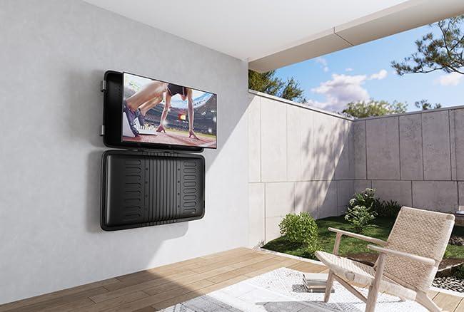 Matte Black Outdoor TV Enclosure with Lockable Cover