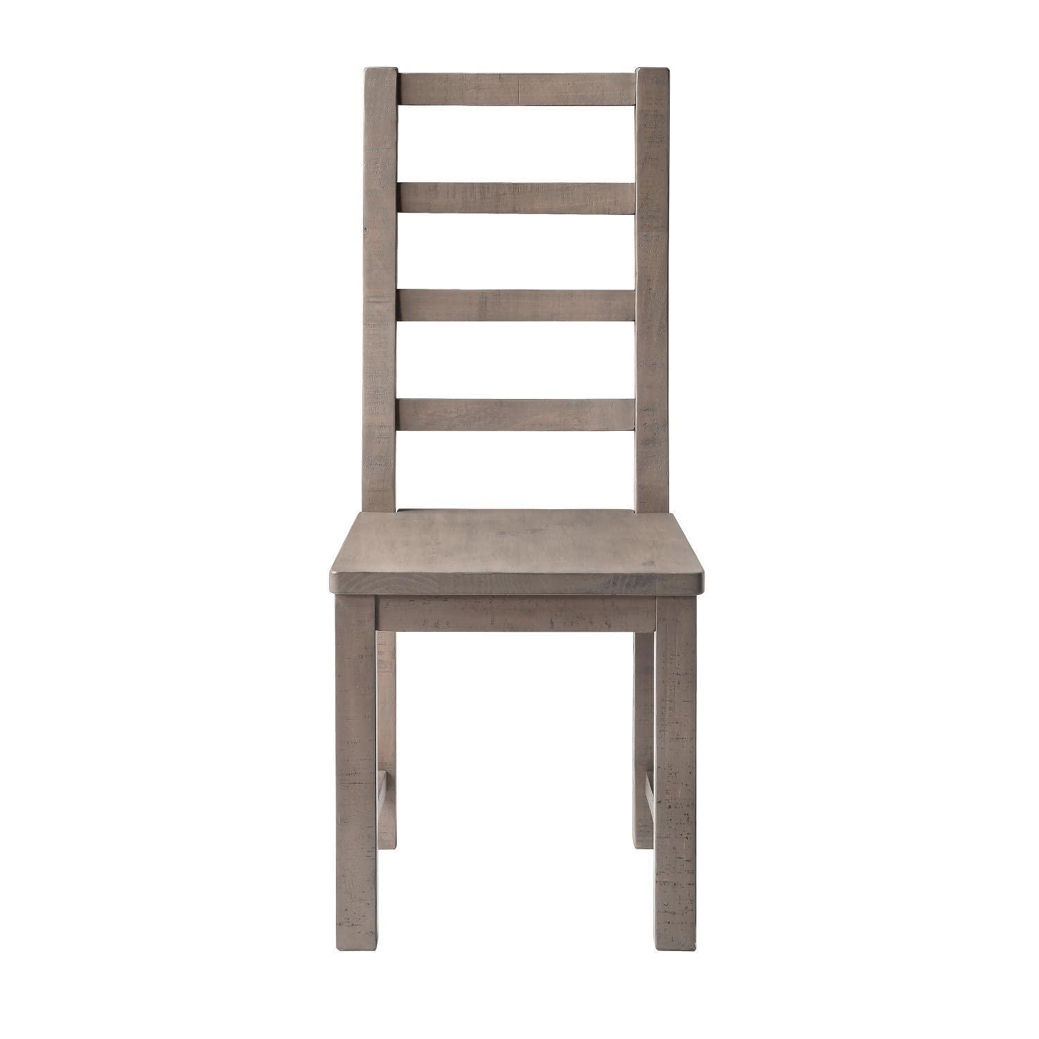 Set of 2 Auckland Side Chairs Weathered Gray - Steve Silver Co.: Wood Frame, Ladder-Back Design, 250lb Capacity