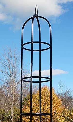 Arlmont & Co. Classic Garden Obelisk, Black, 96", By Harbor Garden (Set of 2)