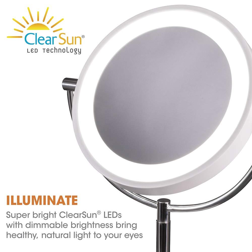 ClearSun LED Countertop Makeup Mirror with Wireless Charging
