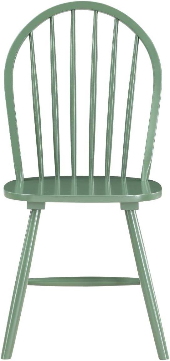 Boraam Carolina Rubberwood Equestrian Green Dining Room Chairs – Set of 2
