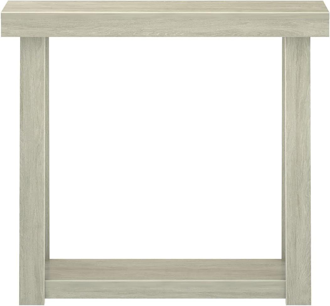 Plank+Beam 36” Solid Wood Console Table with Storage, Classic Farmhouse Style Sofa Table with Shelf, Narrow Entryway Table for Hallway, Seashell