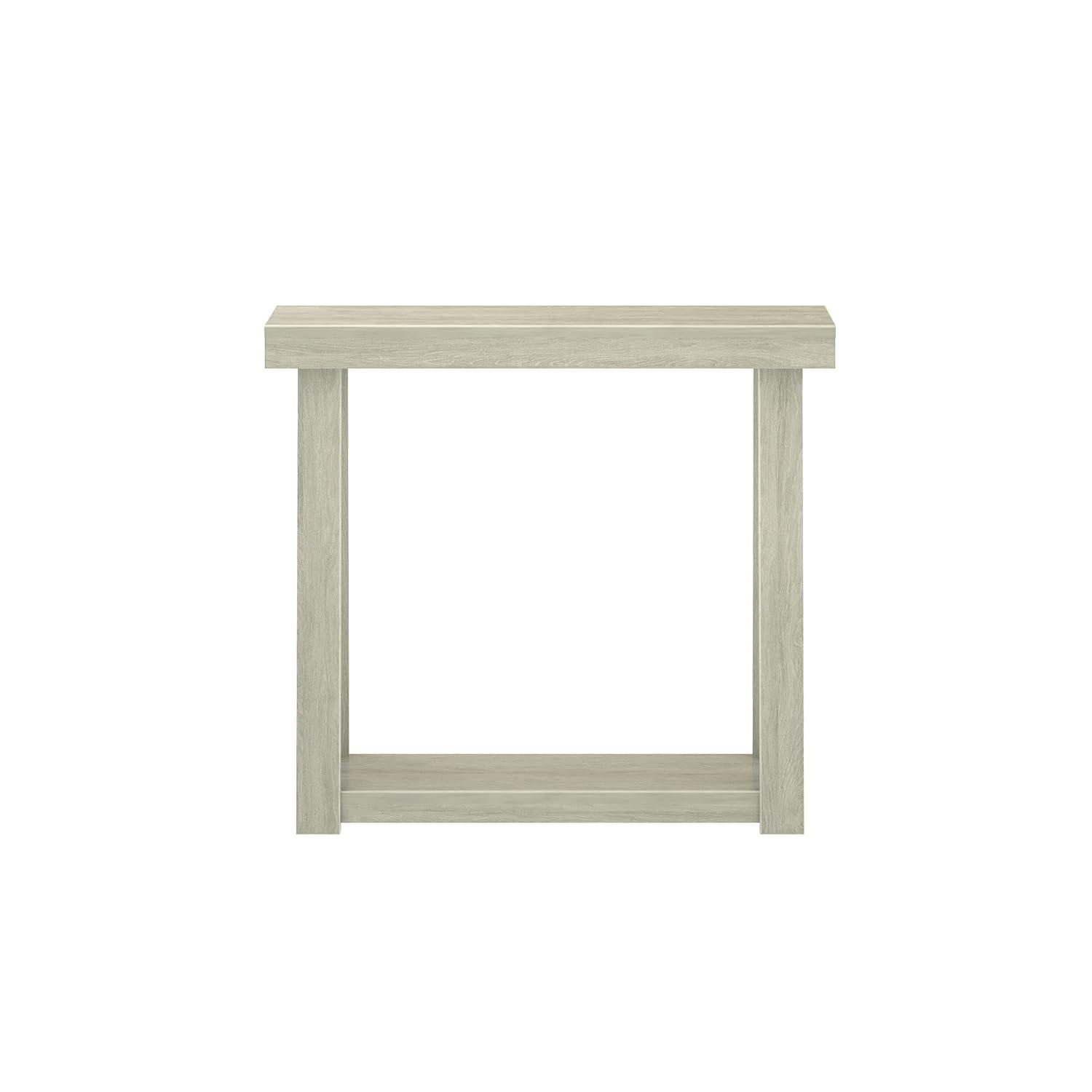 Plank+Beam 36” Solid Wood Console Table with Storage, Classic Farmhouse Style Sofa Table with Shelf, Narrow Entryway Table for Hallway, Seashell