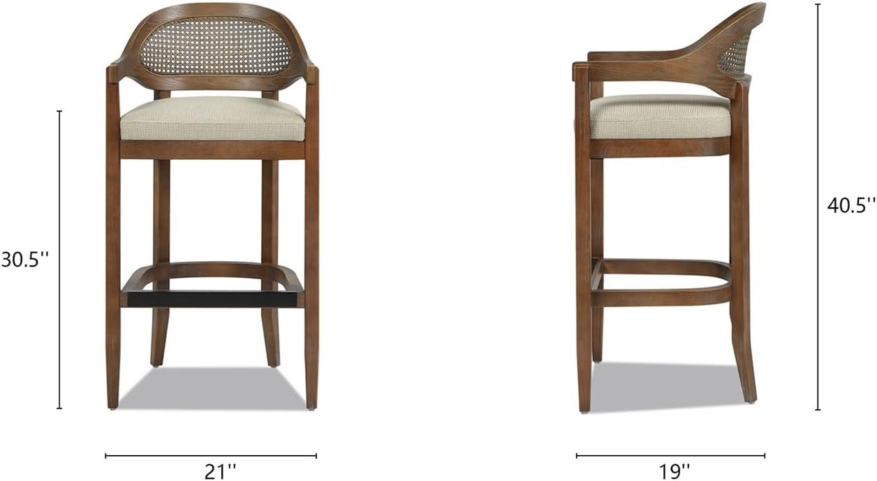Jennifer Taylor Home Americana Mid-Century Modern 30.5" Cane Back Barstool