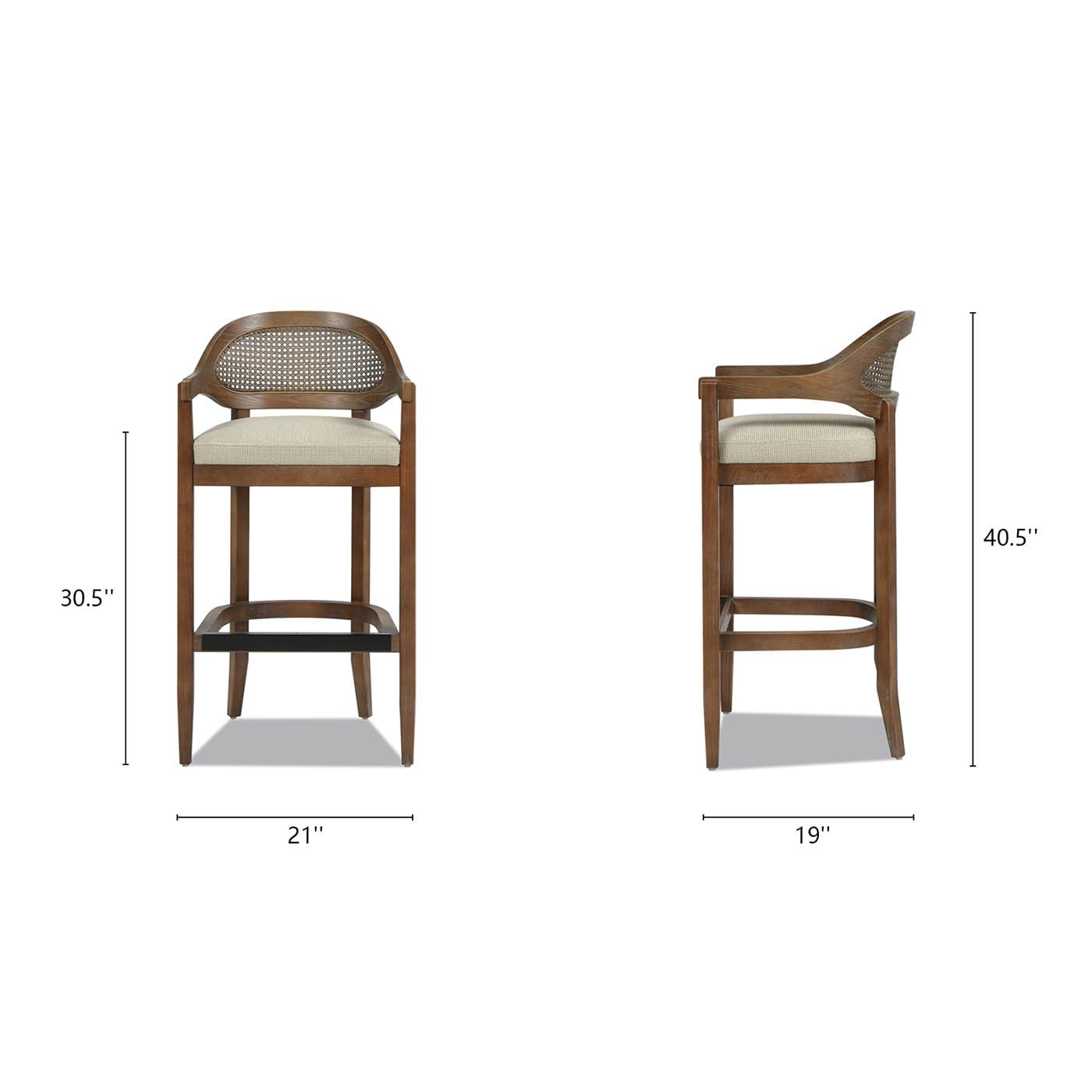 Jennifer Taylor Home Americana Mid-Century Modern 30.5" Cane Back Barstool