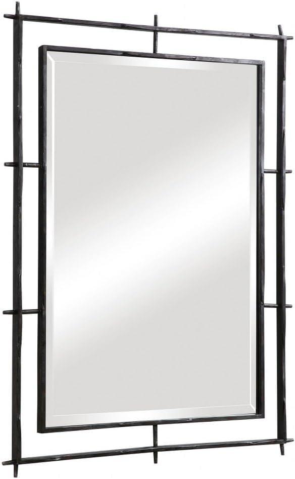 Ironworks 40" Black Industrial Rectangular Mirror