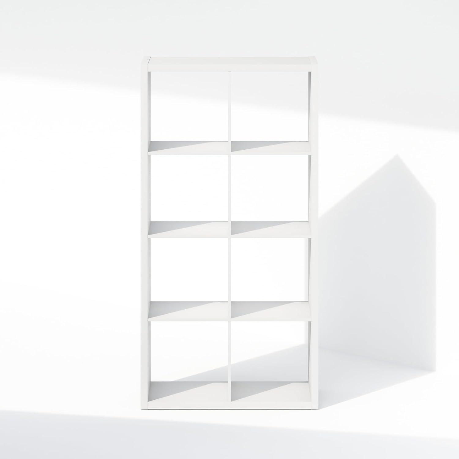 Furinno Cubic Open Back Multipurpose Clothing & Closet Storage Organizer Shelf, 8-Cube, White