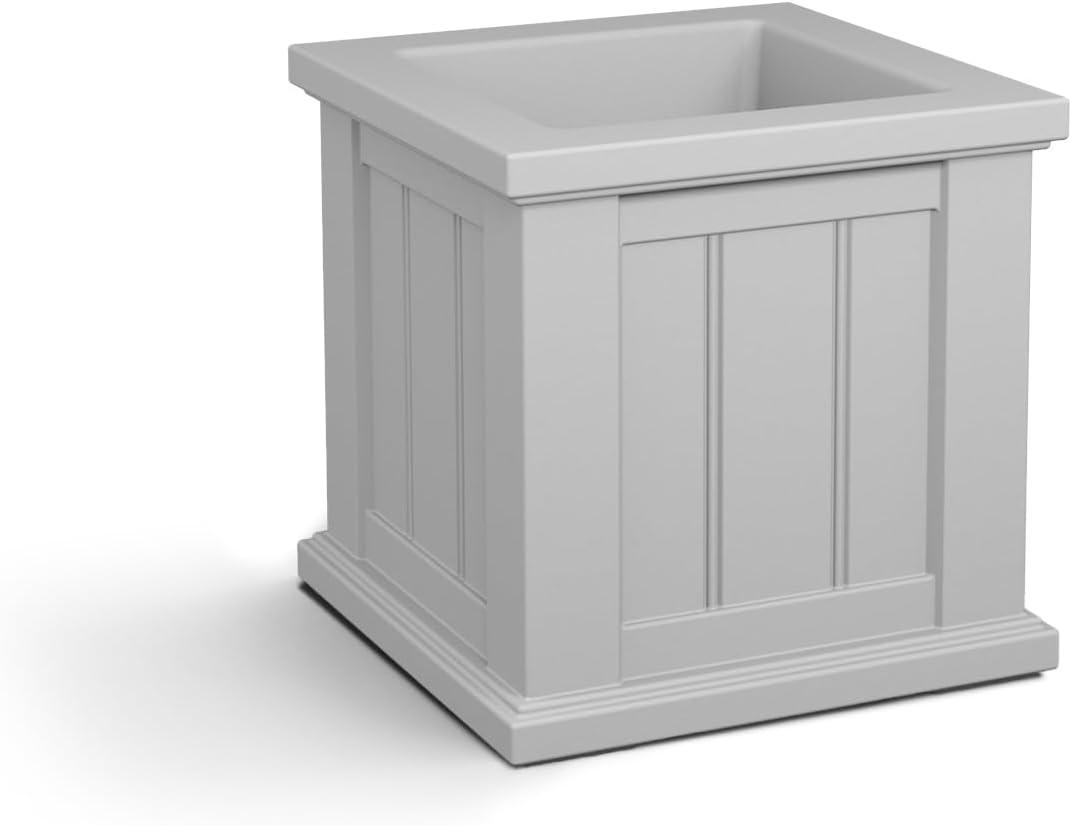 Cape Cod 14" White Polyethylene Outdoor Square Planter