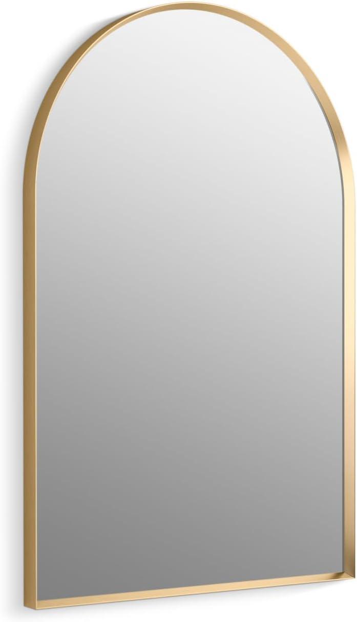 Moderne Brushed Gold 36" x 24" Arch Bathroom Mirror