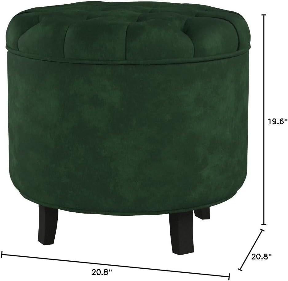 Amelia Tufted Storage Ottoman - Navy - Safavieh