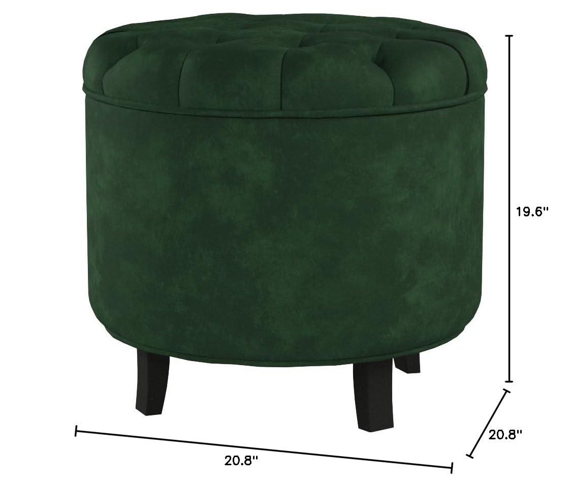 Amelia Tufted Storage Ottoman - Navy - Safavieh