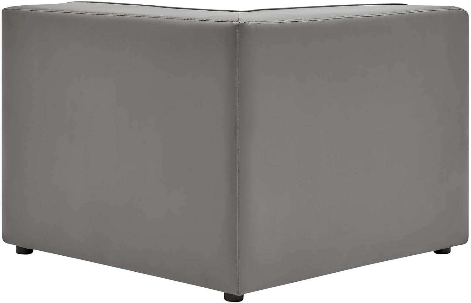 Mingle Vegan Leather Corner Chair Gray - Modway