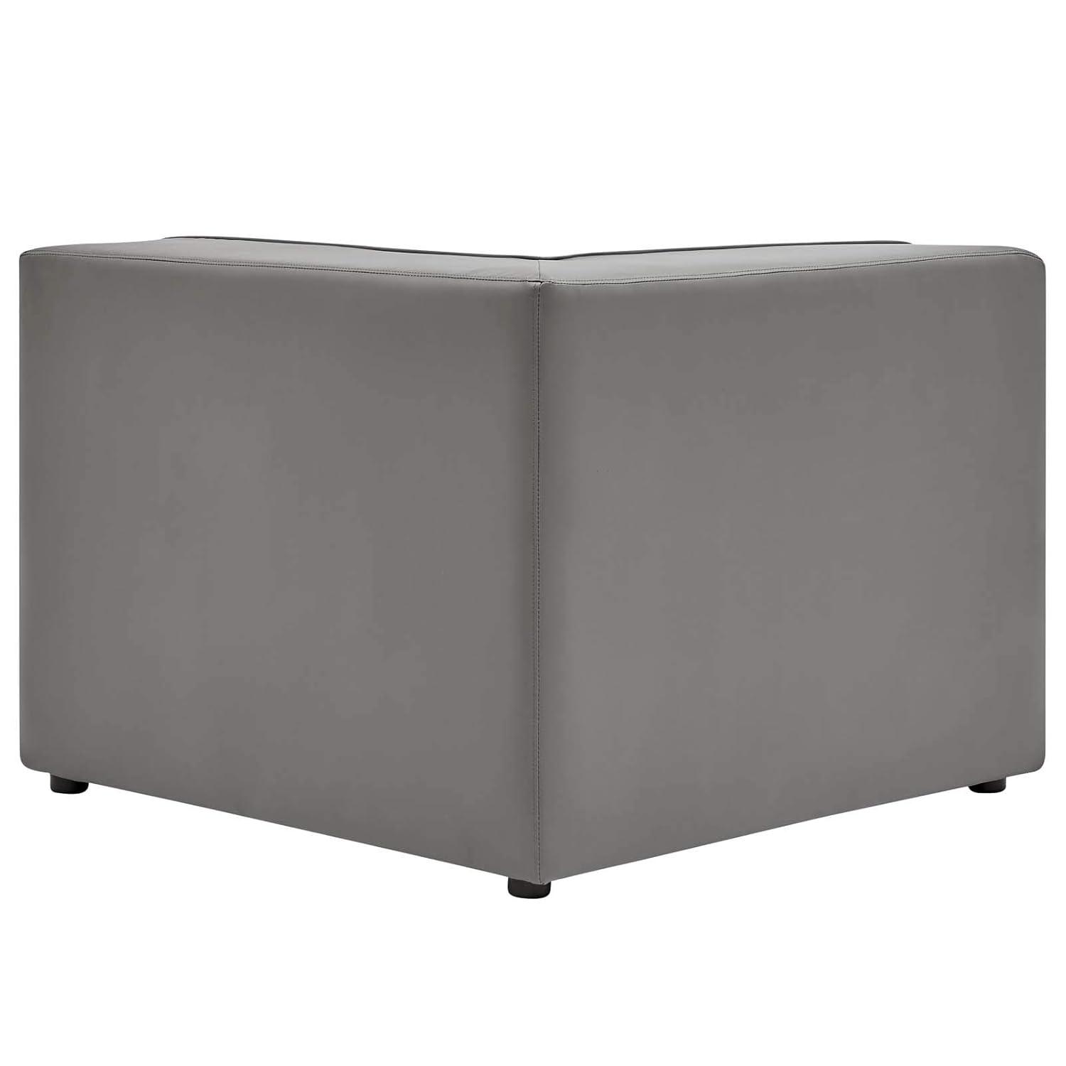 Mingle Vegan Leather Corner Chair Gray - Modway
