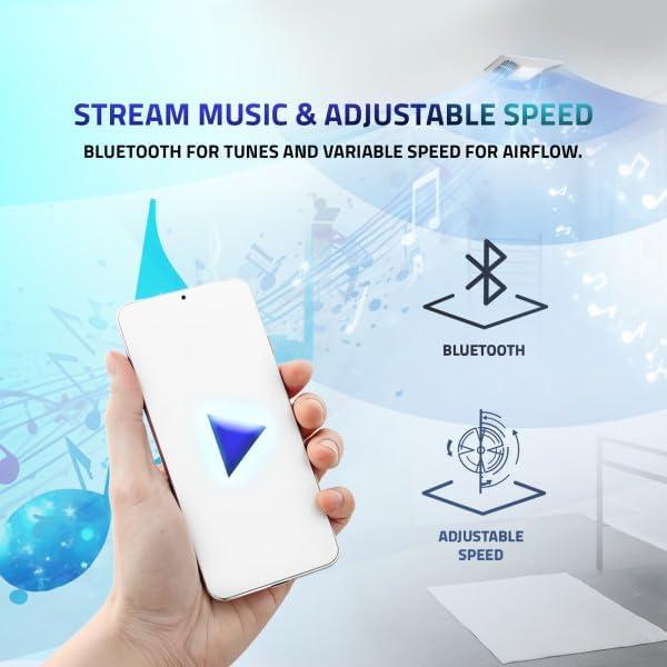 ANZZI 110 CFM 1.3 Sones Super Quiet Square Grill Ceiling Mount Sturdy 26 Watt Bathroom Exhaust Fan With Built-In LED Light Energy Star Rated